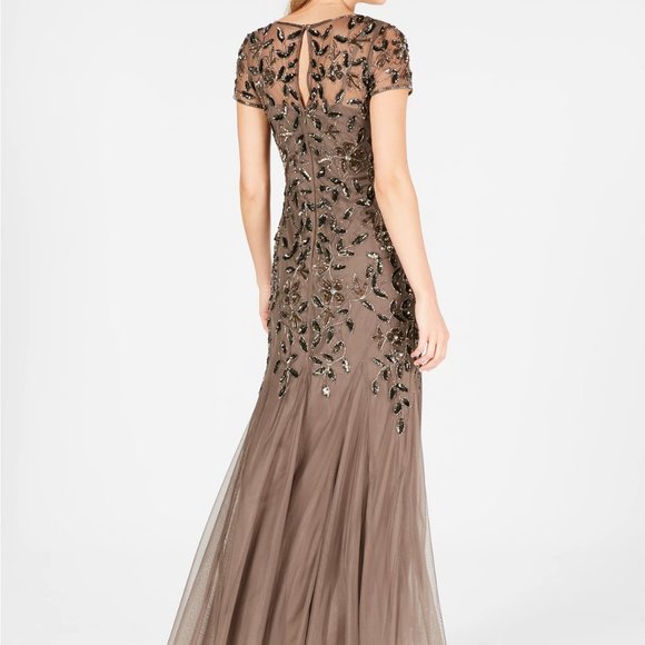Adrianna Papell Floral-Beaded Gown - Picture 2 of 7